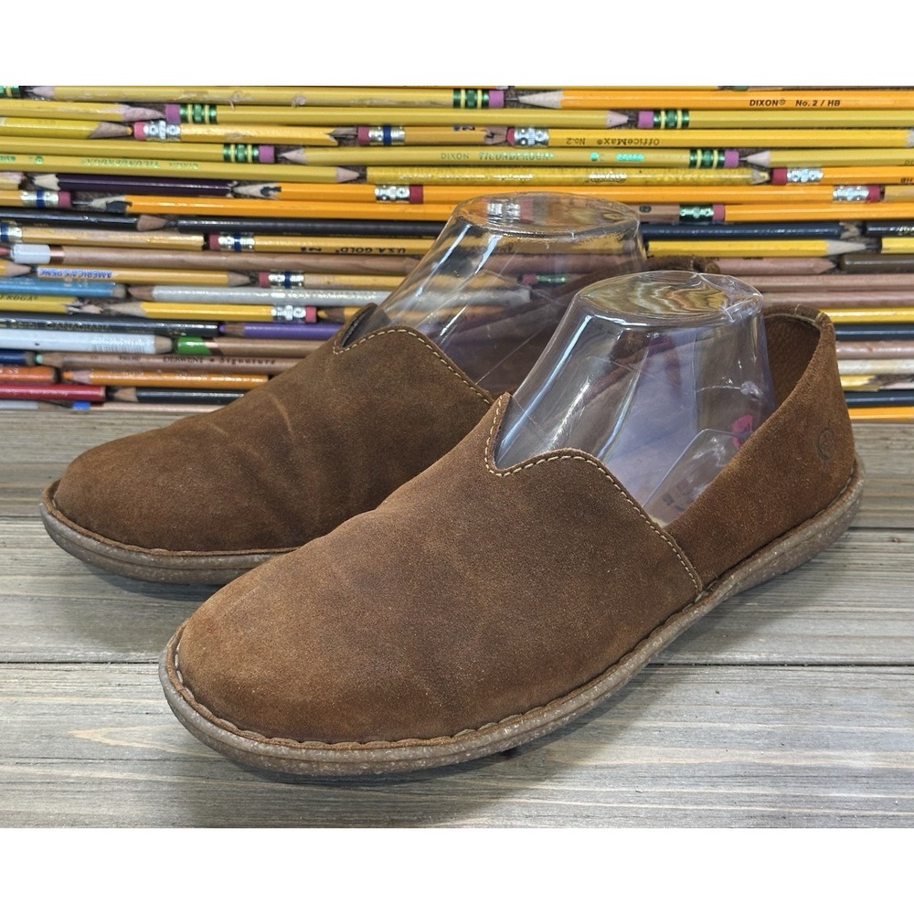 Born Naya Slip On Loafers Brown Leather Rubber Sole Women's Size 9 / 40.5
